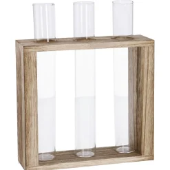 Fashion NANU-NANA Vase Reagenzglas 3 Stück In Holzständer, 19 Cm