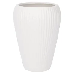Fashion NANU-NANA Vase Riffel, Weiß-matt, 15 Cm