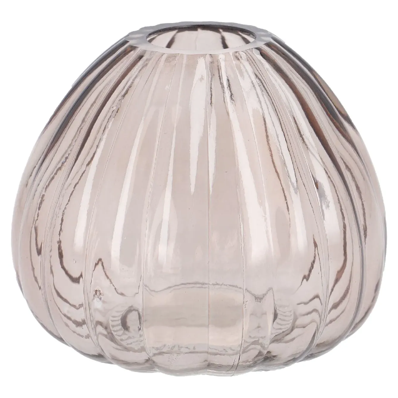 Clearance NANU-NANA Vase Rillen, Hellbraun/bauchig, Höhe 7.5 Cm