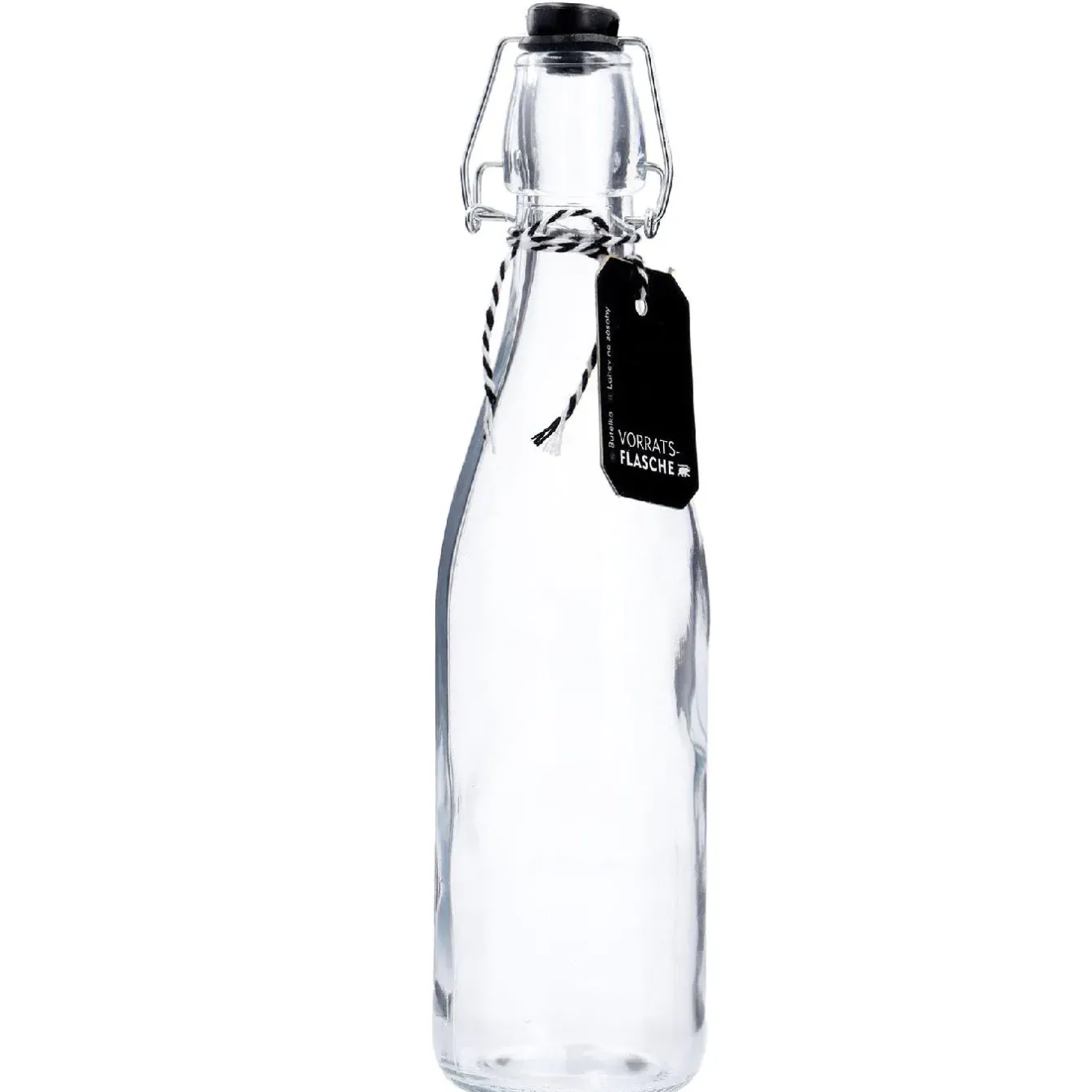 Sale NANU-NANA Vorratsflasche Mit Schwarzem Label, Rund, 500 Ml