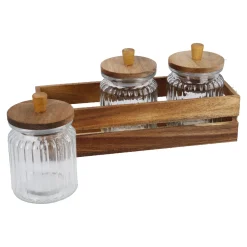 Online NANU-NANA Vorratsglas-Trio In Holzbox, Klar/natur