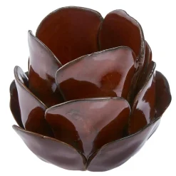 New NANU-NANA Windlicht Blume, Braun, 9 X 7.5 Cm