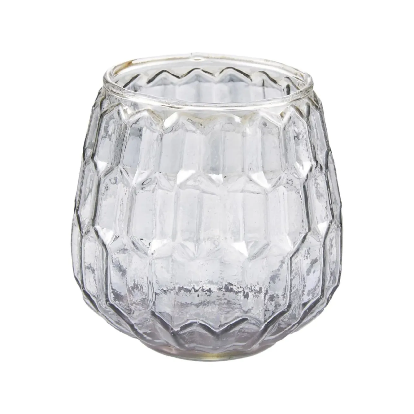 Best NANU-NANA Windlicht Relief, Grau/transparent, 9 X 8 Cm