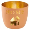 Clearance NANU-NANA Windlicht Spruch, Home/orange, 10 X 8.5 Cm