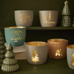 Clearance NANU-NANA Windlicht Spruch, Home/orange, 10 X 8.5 Cm