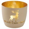 Clearance NANU-NANA Windlicht Spruch/Xmas, Hirsch/sand, 10 X 8.5 Cm