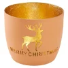 Fashion NANU-NANA Windlicht Spruch/Xmas, Hirsch/orange, 10 X 8.5 Cm