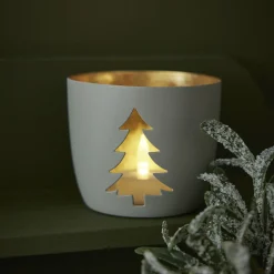 Best NANU-NANA Windlicht Spruch/Xmas, Tanne/hellgrau, 10 X 8.5 Cm