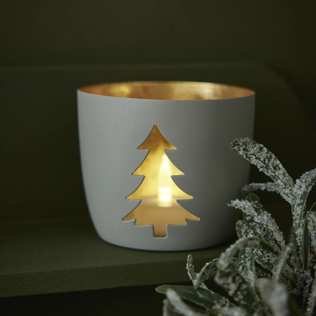 Best NANU-NANA Windlicht Spruch/Xmas, Tanne/hellgrau, 10 X 8.5 Cm