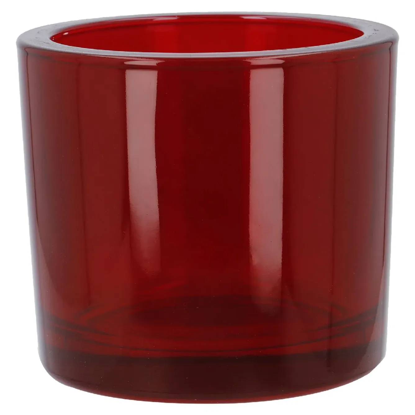 New NANU-NANA Windlicht Zylinder, Dick/rot/transparent, 9 X 8 Cm
